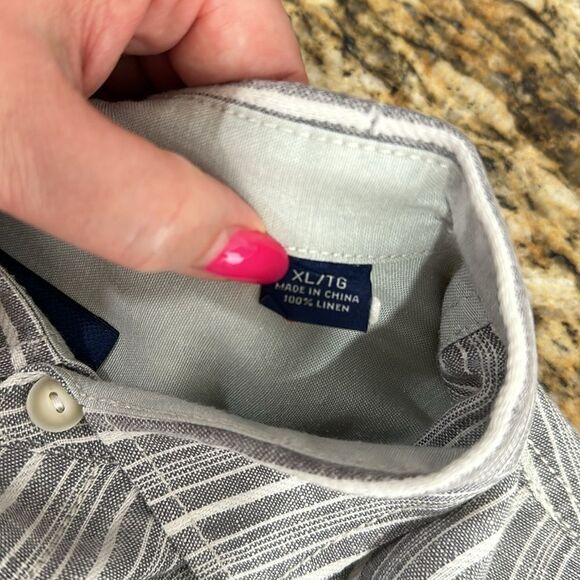 Tommy Bahama Linen Striped Long Sleeve Button Down Shirt Size XL - Picture 6 of 10